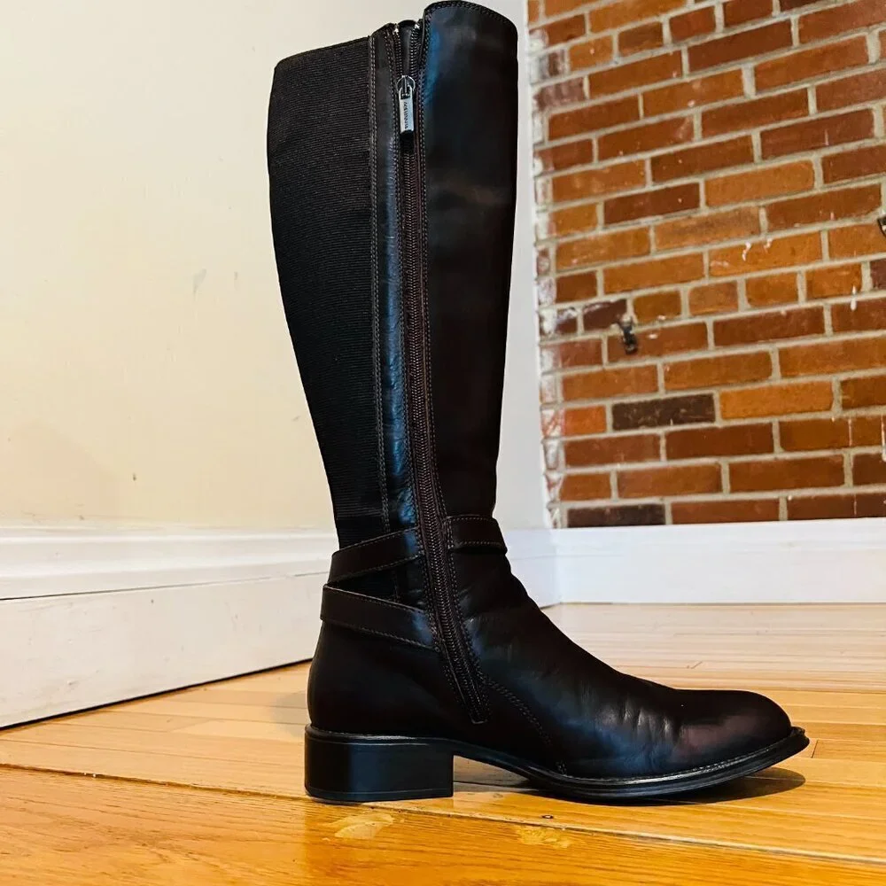 AQUATALIA Women's Brown Leather Knee High Boots 8.5
